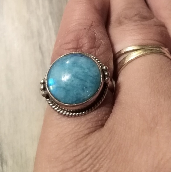 Blue Labradorite sterling silver ring - Picture 2 of 5